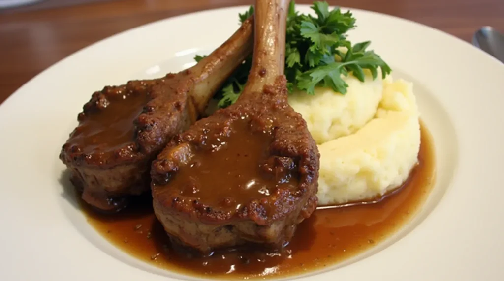 Glazed Lamb Chops with Mashed Potatoes – A Decadent and Flavorful Meal!