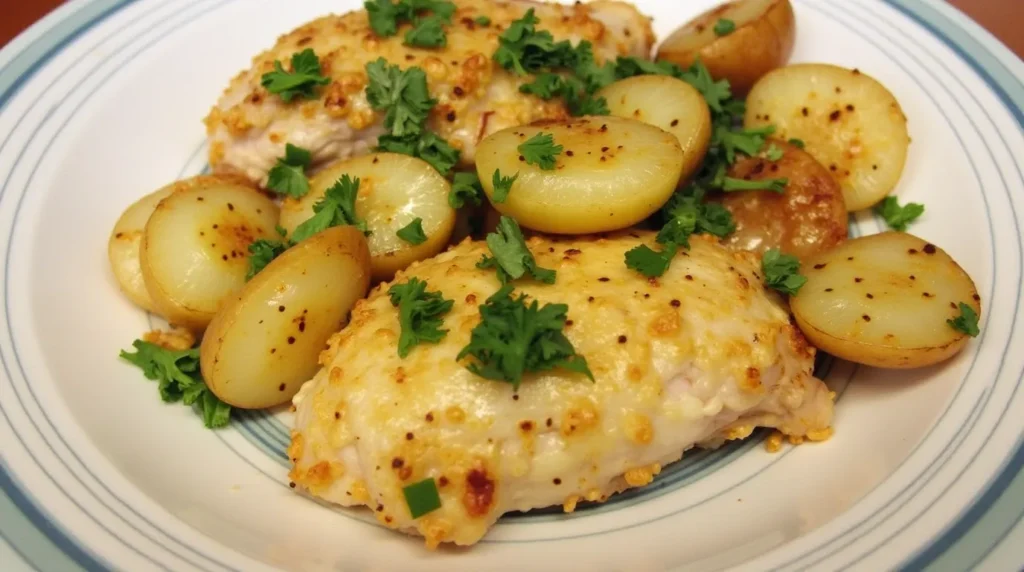 Crockpot Garlic Parmesan Chicken and Potatoes