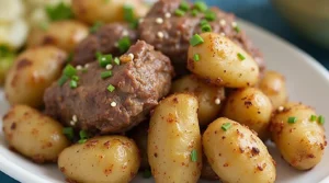 Slow Cooker Garlic Butter Beef Bites & Potatoes: A Flavorful, One-Pot Meal