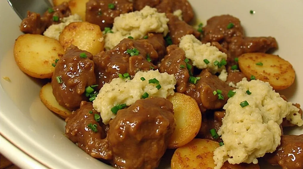 Slow Cooker Garlic Butter Beef Bites and Potatoes: A Flavorful, One-Pot Meal