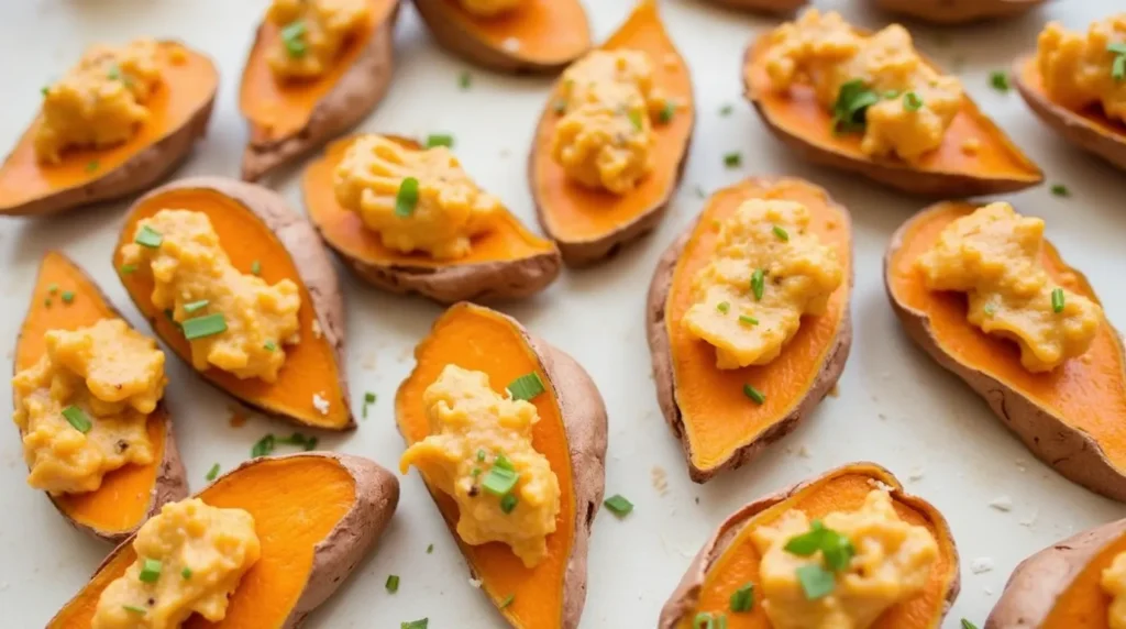 Easy Sweet Potato Appetizer: Sweet Potato Bites with Goat Cheese and Honey